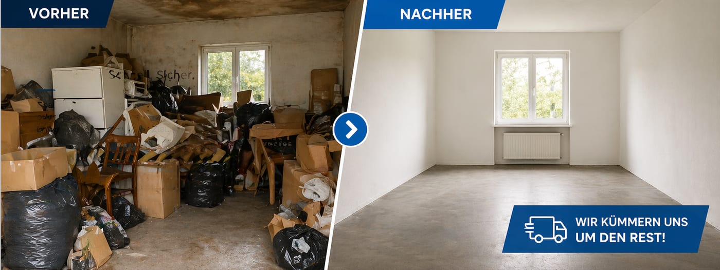Entrümpelung Vorher und Nachher – SkyUmzüge räumt Wohnungen besenrein